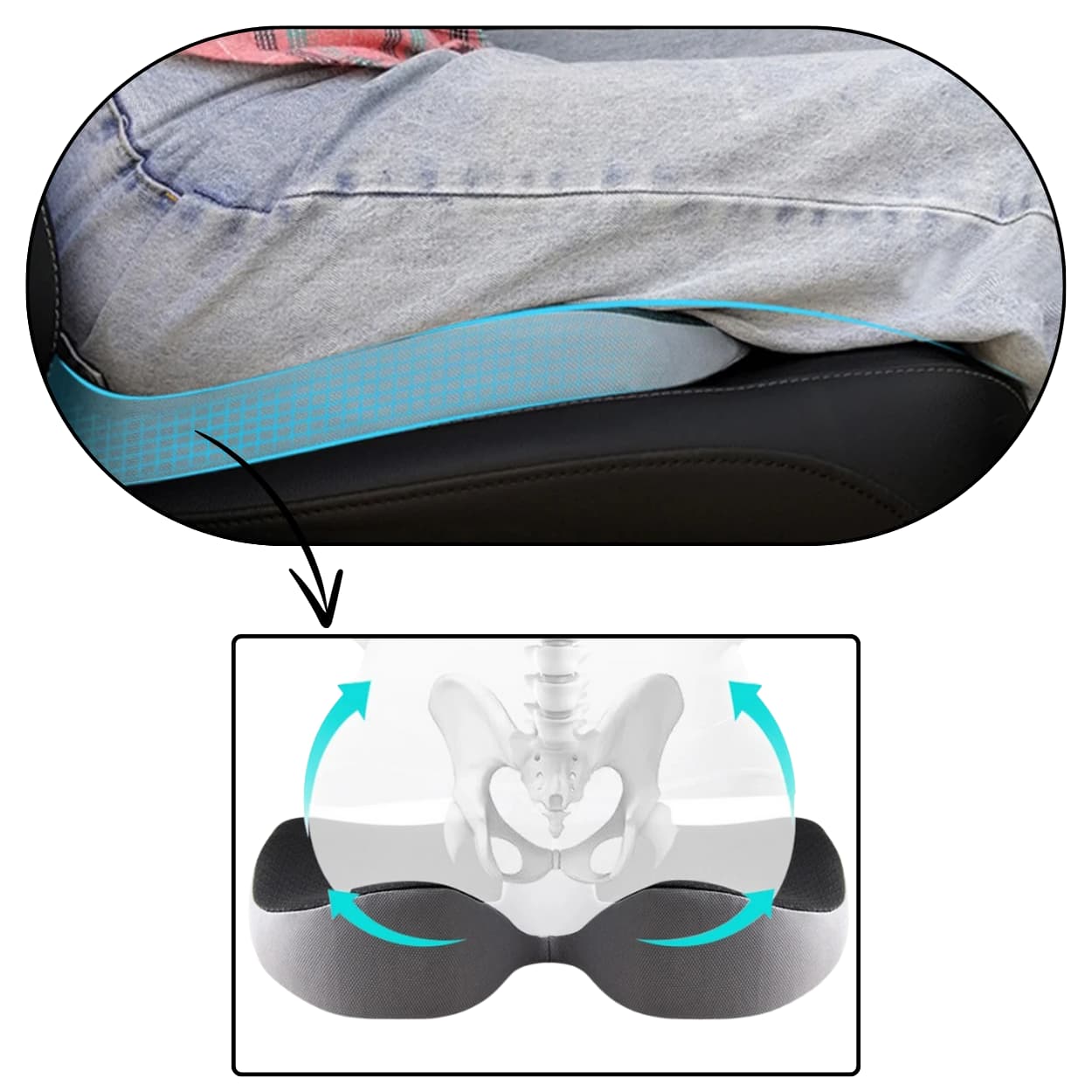 Assise idéal sur coussin orthopédique Levalor