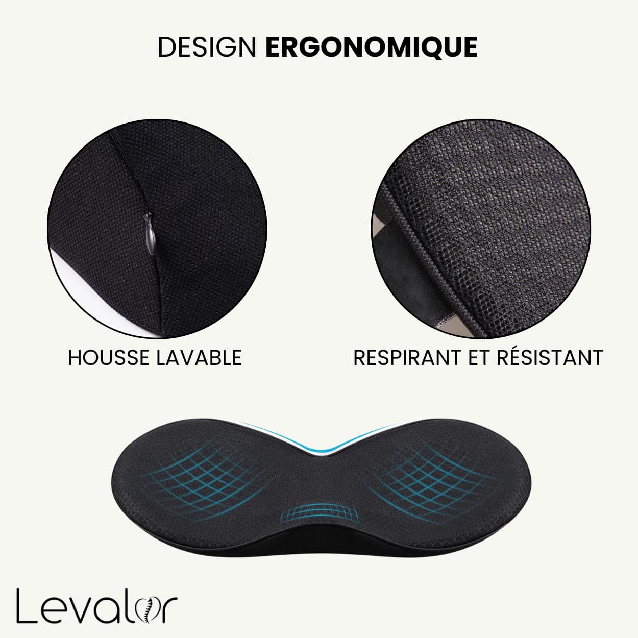 Descriptif du coussin ergonomique voiture Levalor